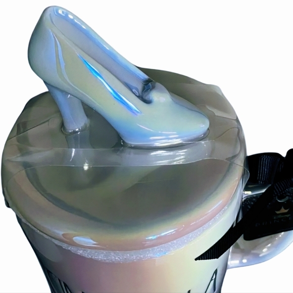 NEW Rae Dunn Disney Princess Cinderella iridescent mug with glass slipper topper - Picture 5 of 5